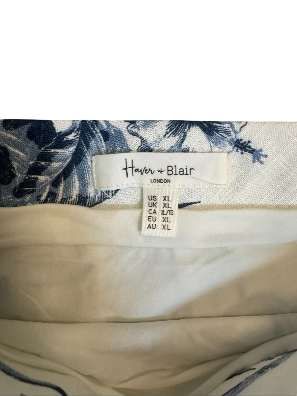 Haver + Blair Blue White Floral Maxi Skirt Tiered Flowy Boho XL NWOT - Picture 2 of 8